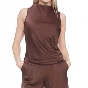 NEW ILTM satin sleeveless top in brown